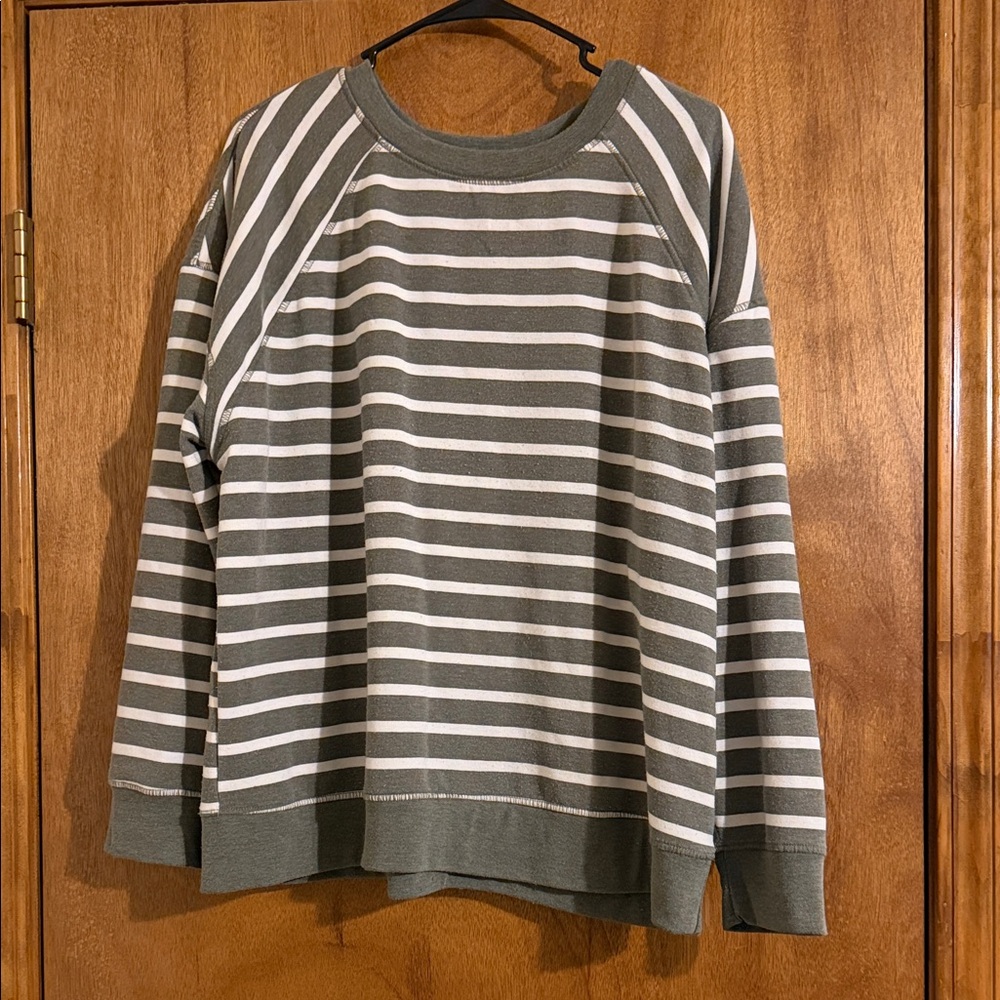 Striped Gray and White Women's Sweater